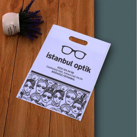 Renkli Baskılı Körüklü Bez Çanta