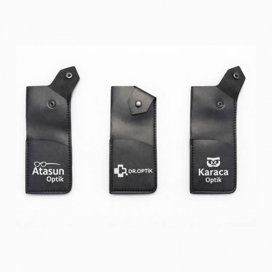 حافظة جلدية مطبوعة بإغلاق كبس / 500 قطعة