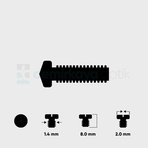 Elmas Kafa Faset Vidası 1.4*8.0mm Elmas Kafa Faset Vidası 1.4*8.0mm