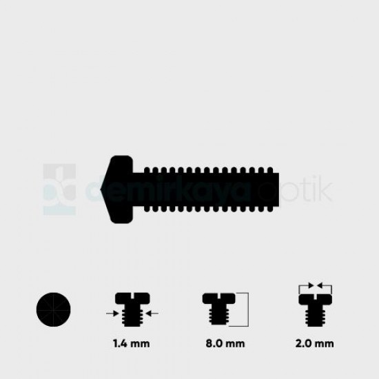Elmas Kafa Faset Vidası 1.4*8.0mm Elmas Kafa Faset Vidası 1.4*8.0mm