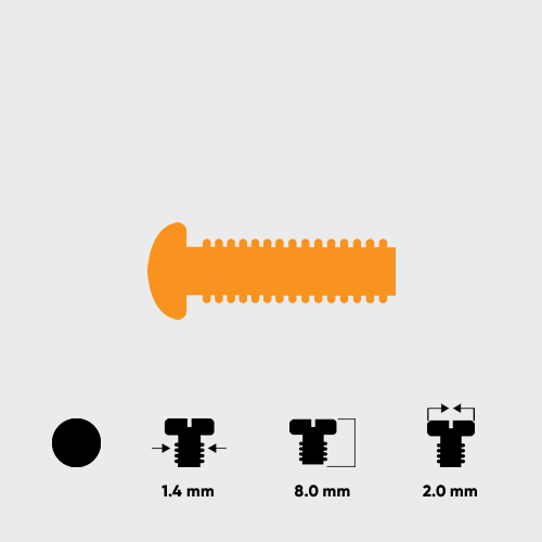 Kel Faset Vidası Altın Renk 1.4*8.0mm Kel Faset Vidası Altın Renk 1.4*8.0mm