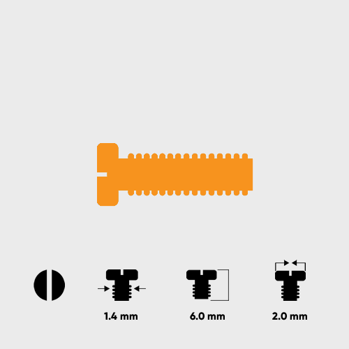 Düz Faset Vidası Altın 1.4*6.0mm Düz Faset Vidası Altın 1.4*6.0mm