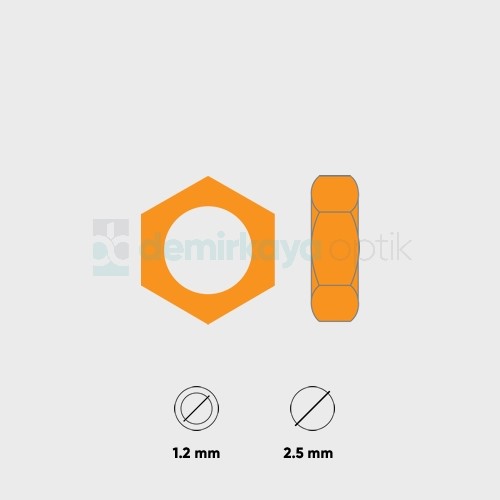 Köşeli Somun Altın 1.2mm Köşeli Somun Altın 1.2mm
