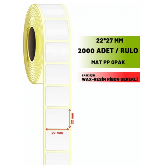 22*27 mm Matt Opaque Barcode Label 2000's